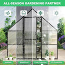 Greenhouse 8x10 FT Aluminum-Framed Heavy Duty Polycarbonate with Quick Setup Structure and Roof Vent, Large Enhanced Outdoors Green House Kit by GreenHaven Gardens