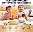 MINIARTIS Toddler Musical Instruments - Montessori Wooden Musical Toys for Toddlers 1-3 | Modern Boho Baby Drum Set with Neutral Colors Percussion Instruments | Kids Preschool Educational 3+ by TinyTreasures Baby Boutique