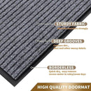 Yimobra Front Door Mat Outdoor Indoor Entrance, 100% Waterproof All-Season All Weather Doormat, Welcome Matt Outside Entry, Non Slip, Low Profile, Heavy Duty Patio Porch Floor Mat,29.5 x 17,Gray White by CozyNest Decor