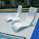 Ledge Lounger - Signature Chair - Inside Pool & Sun Shelf Lounge Chair - Designed for Shallow Shelves Up to 9” - Compatible with All Pool Types - Poolside & Sun Deck Tanning - Set of 2 - White by GreenHaven Gardens