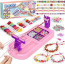 Friendship Bracelet Making Kit, Arts and Crafts Loom Bracelet Maker for Kids, Jewelry String Making supplies with 3 Thread Styles & 6 Bead Types, Christmas Birthday Gifts for Girls Ages 6 7 8 9 10+ by TinyTreasures Baby Boutique