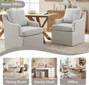 VKNOW Upholstered Dining Chairs, Modern Kitchen Chairs Dinner Chairs with 4 Casters, Linen Armchair for Bedroom Reading Room Living Room, Light Grey by CozyNest Decor