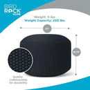 BIRDROCK HOME Outdoor Pouf Ottoman | Hand Woven Waterproof Foot Stool with Bead Bag Filling | Boho Foot Rest for Patio, Living Room, Porch & Outdoor Seating | Lightweight, Soft Stuffed Chair | Navy by CozyNest Decor