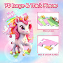 ZIZZ Unicorn Toy for Girls Kids - Best 70 Pieces Unicorn Floor Puzzle for Kids Age 3 4 5 6 7 8 Years Old Girls Learning & Educational Games Toys Toddlers Gifts for Birthday Christmas Party Activity by TinyTreasures Baby Boutique