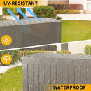 270 Gallon Outdoor Storage Box Patio Deck Box Waterproof, Resin Lockable Outside Large Storage Bin for Pool Cushion Furniture, Garden Tools UV-Resistant, Grey by CozyNest Decor