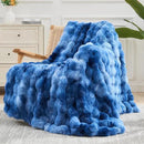 NEWCOSPLAY Faux Fur Throw Blanket Indigo Luxury Fluffy Thick Warm Bubble Blanket for Couch Sofa Bed 700GSM (Indigo, Throw(50"x60")) by CozyNest Decor