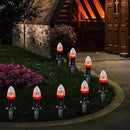 38Ft Outdoor Halloween Decorations Pathway Lights, C9 Flickering Flame Pathway String Lights with 25 Stakes Lights, Plug in Halloween Walkway Light Waterproof for Lawn Yard Sidewalk Garden by GreenHaven Gardens