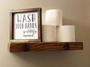 joelsantiques | 24 Inch Floating Shelves for Wall | Made of Natural Wood and Easy Install | Heavy Duty Rustic Book Shelves | Perfect for Bathroom, Kitchen, Living Room | Medium Brown 24x9x2 Inches by CozyNest Decor