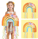 WERNNSAI Rainbow Pinata - Rainbow Pull String Pinata with Bundle with Blindfold and Bat for Girls Kids Piñata Boho Theme Birthday Party Decoration Game for Baby Shower Carnival Summer Party Supplies by TinyTreasures Baby Boutique