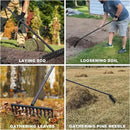 Pragmatist Bow Rake Heavy Duty 60" Metal Head Garden Rake with Adjustable Stainless Steel Handle Garden Tool for Loosening Soil Leveling Mulch Gathering Leaf by GreenHaven Gardens