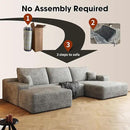 108" Sectional Couches for Living Room Modern Modular Sofa with L-Shape Couchs Upholstered Boneless Couch Deep Seat Sectional Couch with Chaise (Grey, Right Facing Chaise+2Seaters+1Ottoman) by CozyNest Decor