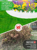 20PCS White Garden Edging Borders, 9.76" H Plastic Fences Edging with Hammmer Shovel Gloves, 13.6Ft Decorative Interlocking Landscape Edging, Flexible Flower Bed Border for Patio by GreenHaven Gardens