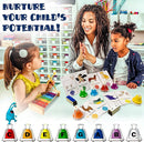 MINIARTIS Desk Bells for Kids | Educational Music Toys for Toddlers 8 Notes Colorful Hand Bells Set | Kids Musical Instrument with 15 Songbook | Great Birthday Gift for Children by TinyTreasures Baby Boutique