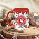Personalized 3D Effect Christmas Mugs with Names, Santa Claus Coffee Mug, Custom Reindeer Accent Mug Christmas Gifts For Women Men Friends Family Gingerbread Man Mug 11 Oz by TinyTreasures Baby Boutique