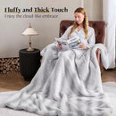 Luxury Faux Fur Blanket - Soft Warm Plush Blankets for Couch Sofa Bed, Fluffy Thick Throws for Bedroom, Office, Living Room, Decorative Reversible, Not Easy to shed- 50"x60", Grey/White by CozyNest Decor