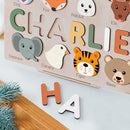Personalize Name Puzzle for Toddler with Animal, Baby Gift for Girl and Boy 0 1 2 3 Year Old, Personalized Puzzle for Kid, 1 Year Old Kid Gifts, Customized Baby Gift, Educational Name Toy by TinyTreasures Baby Boutique