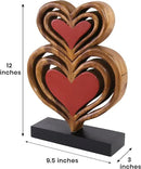 Decozen Gifts for Mom - Wooden Heart Sculpture - Mother's Day Birthday Gifts, Home, Office, Living Room, Shelf, Fireplace, Farmhouse, Tabletop, Boho and Mantle Decor - Mothers Day Decorations by CozyNest Decor