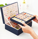 Womens Earring Jewelry Box for Girls Jewelry Earring Organizer Box Earring Holder Organizer for Girls Jewelry Organizer Earring Boxes for Women Girls Stud Earring Organizer Jewelry Box Navy by TinyTreasures Baby Boutique