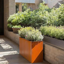 Galvanized Steel Metallic Heavy Planter for Outdoor Plants Metal Outdoor Planter Spliced Flower Box with Partitions for Outside,Indoor,Garden (Corten, 30 * 12 * 24) by CozyNest Decor