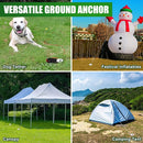Eurmax USA Ground Anchors Screw in Trampoline Anchors High Wind Tent Stakes Heavy Duty Ground Stakes Trampoline Stakes Anchor Kit Set of 4 Bonus 4 Strong Belt (Silver) by TinyTreasures Baby Boutique
