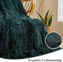 XeGe Luxury Faux Fur Throw Blanket, Deep Green Soft 50x60 Fluffy Blanket Throw, Shaggy Plush Decorative Couch Blanket, Cute Furry Throw Fuzzy Office Lap Blanket for Bedroom Living Room Dark Green by CozyNest Decor
