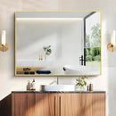 36x48inch Bathroom Mirror, Gold Rectangle Mirror with Thin Metal Frame, Large Rectangular Wall Mirrors for Bathroom, Living Room, Hair Salon, Big Farmhouse Mirror Hang Horizontal/Vertical by CozyNest Decor