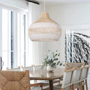 Arturesthome Woven Pendant Light 19.65" White Dining Room Lighting Adjustable Natural Rattan Pendant Lighting with Plastic for Restaurants Sitting Room by GreenHaven Gardens