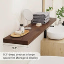 55 Inch Floating Shelves Set of 2, Rustic 55 x 9 Floating Shelf for Wall, 9 Inch Deep Wall Shelves Invisible Bracket, Large Deep Shelving for Bedroom, Kicten, Living Room, Walnut Color by CozyNest Decor