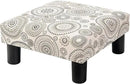Joveco Small Foot Rest Stool Ottoman, Square Upholstered Fabric Footstool for Couch, Under Desk, Office, Living Room, Mandala Beige by CozyNest Decor