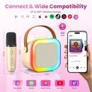 Mini Karaoke Machine for Kids Adults, Portable Karaoke Microphone Singing Speaker Bluetooth Karaoke Player with 2 Wireless Mic, Birthday Gifts for Girls Boys 4-12 Year Old, Family Home Party(Gold) by TinyTreasures Baby Boutique