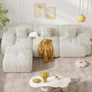 122" Modern L Shaped Modular Sectional Sofa, Boneless Couches for Living Room with Ottoman,4 Seater Convertible Chenille Cloud Couch Sofa Set, No Assembly Required, Beige 1 PCS by CozyNest Decor