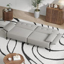 89” Futon Sofa Bed, Linen Comfy Futon Couch Bed with 2 Square Pillows, Convertible Sleeper Sofa with Adjustable Backrest& Armrests, Modern Loveseat Sleeper for Living Room, Bedroom, Light Gray by CozyNest Decor