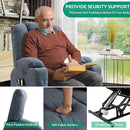 VIVIJASON Power Lift Chair Electric Recliner for Elderly Heated Vibration Massage Soft Fabric Recliner Chair with 2 Remote Controls, USB Ports, Side Pockets & Cup Holders for Living Room (Blue) by CozyNest Decor
