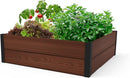 Keter 48" X 48" inches Wood Look Raised Garden Bed, Durable Outdoor Herb Garden Planter for Vegetables, Flowers, and Succulents, Brown by GreenHaven Gardens