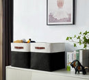 DECOMOMO Storage Cubes, 11x11 Cube Storage Bins, Baskets for Shelves (Black & White, Cube 11" - 4 Pack) by CozyNest Decor