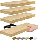 Sorbus Floating Shelves for Wall, Bathroom Shelves Wall Mounted for Kitchen, Bedroom, Living Room, Bathroom Storage, Over Toilet, Hanging Book Shelf for Wall Home Decor (Maple Wood, 4 Pack) by CozyNest Decor