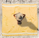 Oversized Turkish Beach Towel Blanket XXL Cotton Sandproof Towels Boho Woven Extra Large Big Sand Free Giant Throw Thick Blankets Huge Quilt XL Picnic Camping Necessities Cloud For Adult Gifts Yellow by TinyTreasures Baby Boutique