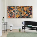 SIGNINART Orange Floral Framed Canvas Wall Art Set of 3, Mid Century Modern Flower Wall Decor, Neutral Plant Artwork, Boho Botanical Art Prints for Bedroom Living Room Office 16"x24"x3 by CozyNest Decor