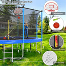 Upgraded 16FT 15FT 14FT 12FT 10FT 8FT Trampoline Outdoor with Basketball Hoop and Net, Capacity for 4-6 Kids and Adults by TinyTreasures Baby Boutique