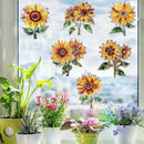 12pcs Window Decals for Bird Strikes, Anti Collision Window Clings, Rainbow Reflection Window Sticker, Sunflower Style Sun Catcher Stickers for Glass Windows by CozyNest Decor