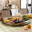 Lazy Susan Turntable Organizer for Table Top, 21’’ Round Wooden Lazy Susan for Cabinet Kitchen Countertop Pantry Dining Coffee Table for Condiments Spices, Rustic Bathroom Vanity Tray for Soap Candle by CozyNest Decor