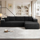 104" Cloud Sectional Couches for Living Room,L Shaped Boneless Couch in A Box,Sleeper Sofa with Comfy Chaise No Assembly Required,Black by CozyNest Decor