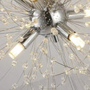 Modern Small Chandeliers, Sputnik Sunflower Crystal Beaded Hanging Lamps, Round Chrome Dandelion Pendant Light for Kitchen Island Bathroom Bedroom Entryway (Chrome 8Lights) by CozyNest Decor