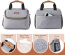 Breastmilk Cooler Bag with Ice Pack Fits 6 Baby Bottles up to 9 Ounce, Wearable Breast Pumps Cooler Bag for Nursing Mom Daycare, Work, Travel- Grey by TinyTreasures Baby Boutique
