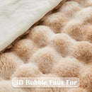 NEWCOSPLAY Faux Fur Throw Blanket Tie-dye Beige Luxury Fluffy Thick Warm Bubble Blanket for Couch Sofa Bed 700GSM (Tie-dye Beige, Throw(50"x60")) by CozyNest Decor