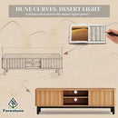 Brown Mid Century Modern TV Stand, Wood Fluted Living Room TV Stands with Storage Sliding Doors, Desert-Inspired Design MCM Entertainment Center for 55 60 65 70 75 55+ 60+ 65+ 70+ Inch by CozyNest Decor