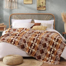 CASAAGUSTO Boho Sherpa Throw Blanket, Aztec, Ultra Soft, Warm, Cozy, Plush, Thick Fleece Bohemian Throw Blanket for Couch, Bed, Sofa (Terracotta 50 * 60 Inch) by CozyNest Decor