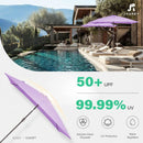 JEAREY 6.5x10 ft Rectangular Patio Umbrellas Outdoor Market Umbrella with Push Button Tilt and Crank, Rectangle Table Umbrella 6 Sturdy Ribs UV Protection for Pool Garden Backyard Deck, Taro Purple by GreenHaven Gardens