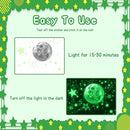 965 PCS Glow in The Dark Stars and Moon for Ceiling, Luminous Stars and Planet Wall Decals, Kids Room Decor, Glowing Galaxy Wall Stickers for Nursery Decorations (Green) by TinyTreasures Baby Boutique