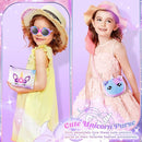 Unicorns Gifts for Girls Kids Toys 3 4 5 6 7 8 9 10 Years Old with LCD Writing Tablet/Glowing Blanket/Unicorn Bracelet/Eye Mask/Crossbody Bag/ 12PCS Purple Teen Girl Birthday Christmas Unicorn Toy by TinyTreasures Baby Boutique